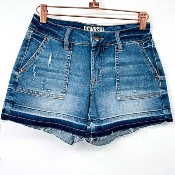 Treasury brand shorts blue denim high rise bleached size 0 BoxS - Picture 1 of 4